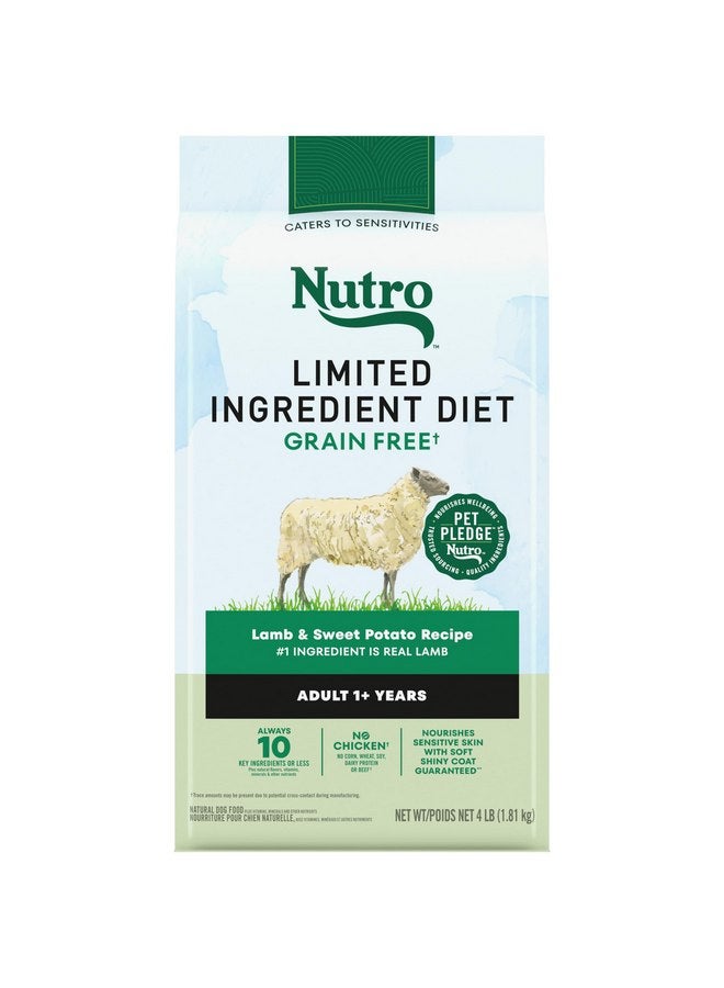 NUTRO Limited Ingredient Diet Adult Dry Dog Food Lamb & Sweet Potato Dog Kibble, 4 lb. Bag - Image 1