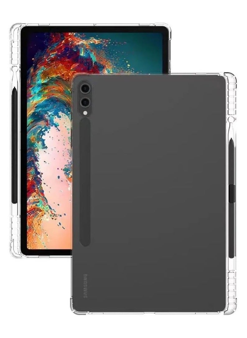 عام واقي شامبون مضاد للصدمات متوافق مع Samsung Galaxy Tab S10 Plus/Tab S10+ بحجم 12.4 بوصة، غطاء مع حامل قلم، ظهر ناعم من TPU لجهاز Galaxy Tab S10 Plus. - Image 3