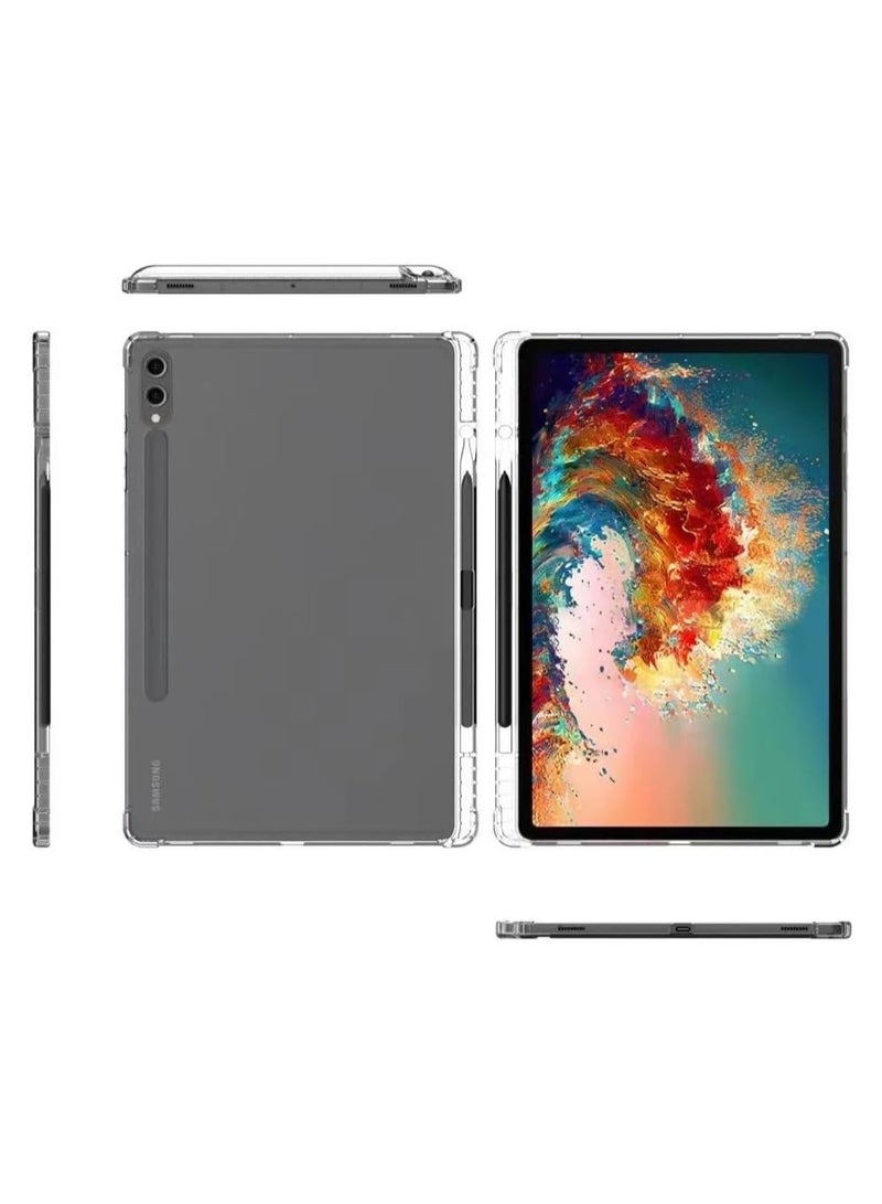 عام واقي شامبون مضاد للصدمات متوافق مع Samsung Galaxy Tab S10 Plus/Tab S10+ بحجم 12.4 بوصة، غطاء مع حامل قلم، ظهر ناعم من TPU لجهاز Galaxy Tab S10 Plus. - Image 2