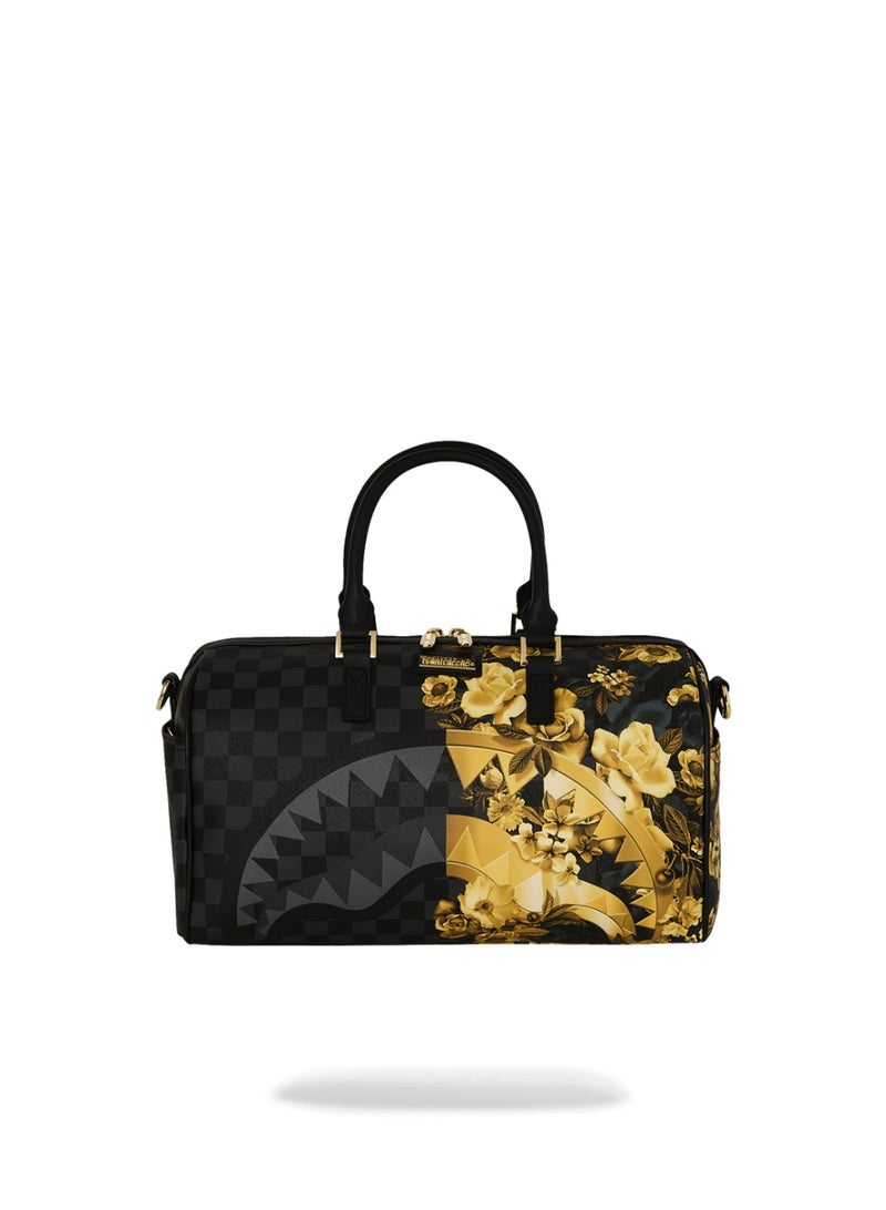 SPRAYGROUND حقيبة دفل صغيرة مزينة بالزهور الذهبية من سبراي غراوند - Image 1
