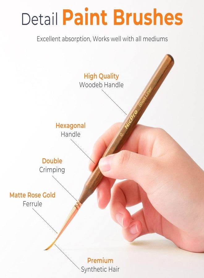 Nicpro 24 PCS Extreme Miniature Paint Brushes, Fine Tip Micro Model Detail Paint Brush Set with Handbag for Acrylic, Watercolor, Oil, Paint by Numbers, Craft, Models, Miniatures - Image 2