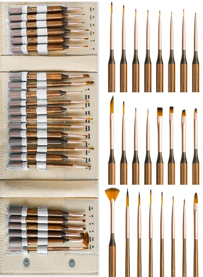 Nicpro 24 PCS Extreme Miniature Paint Brushes, Fine Tip Micro Model Detail Paint Brush Set with Handbag for Acrylic, Watercolor, Oil, Paint by Numbers, Craft, Models, Miniatures - Image 1