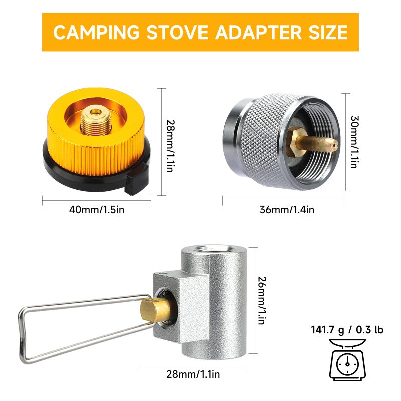 SAN LIKE 3pcs Camping Stove Adapter Butane Canister Adapter Refill Adapter EN417 Lindal Valve Canister Shifter Propane Adapter Isobutane Fuel Canister with Exhaust Air Pressure Button - Image 5