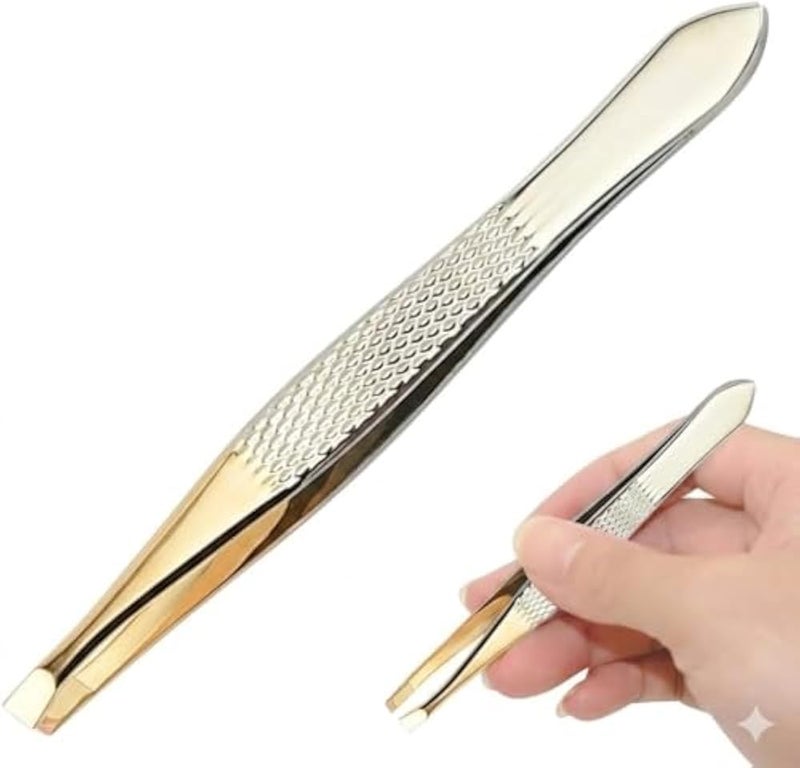Tweezer - Professional Eyebrow, Facial & Hair Remover - Etched Interior Tip to Grab Hair From the Root-gold - Image 1