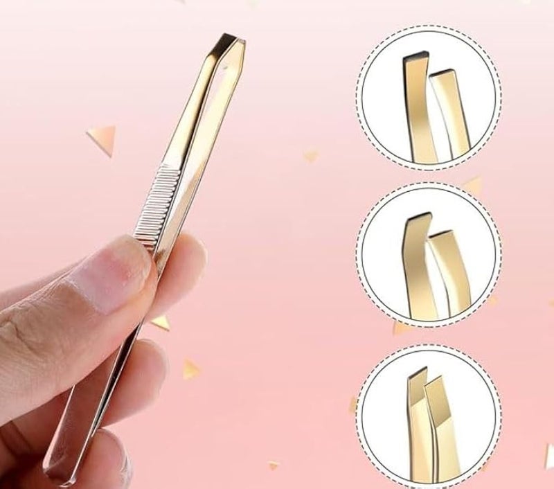 Tweezer - Professional Eyebrow, Facial & Hair Remover - Etched Interior Tip to Grab Hair From the Root-gold - Image 2