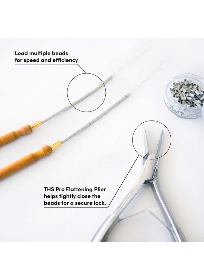 The Hair Shop Loop Needles Wooden Grip Metal Wire Threading Tool For Quick And Easy Installation Of Itip Remy Human Hair Extensions Beader For Microlinks Microbeads Tubes (3 Pack)  - Image 4