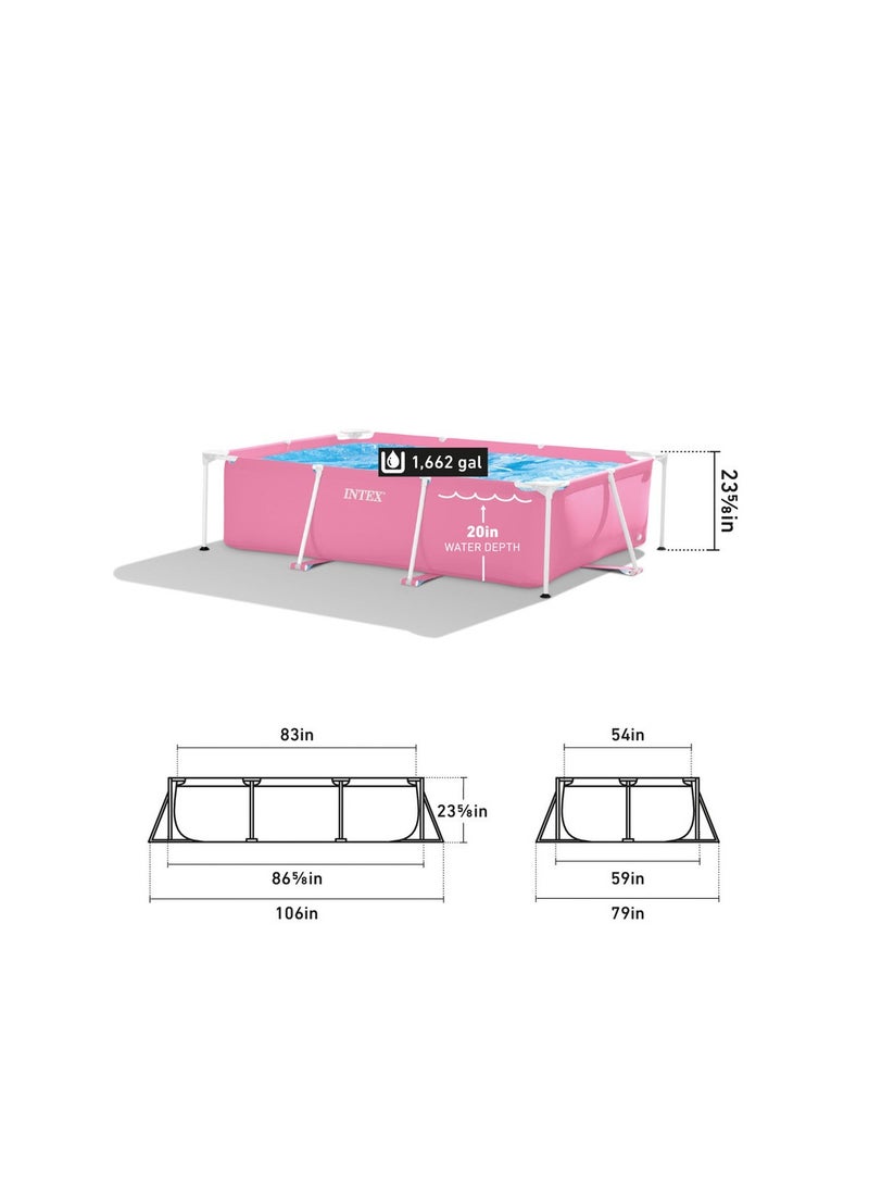 INTEX Pink Rectangular Frame Above Ground Pool 220x150x60cm - Image 3