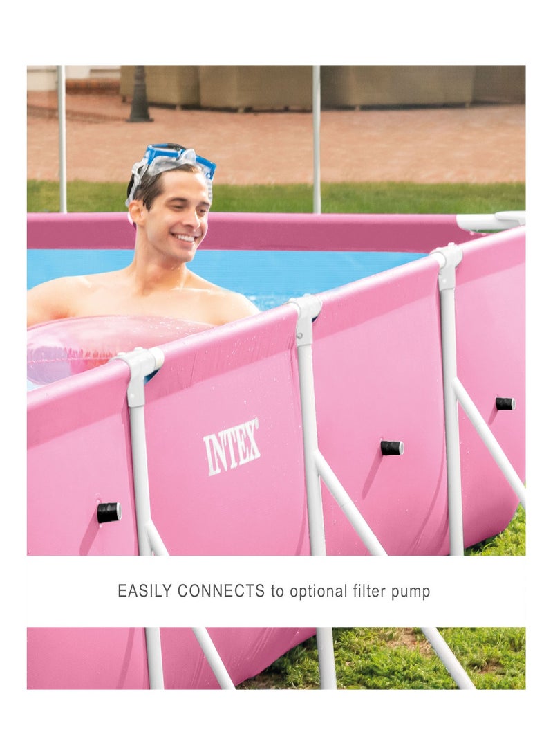INTEX Pink Rectangular Frame Above Ground Pool 220x150x60cm - Image 2