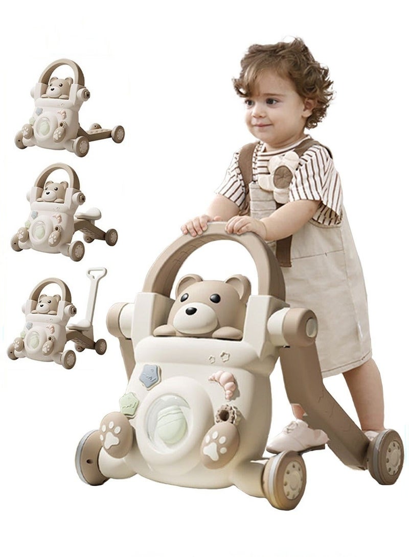 DOOKOO 4-in-1 Baby Walker with Parent Push Handle, Baby Push Walker, Multifunctional Baby Sit to Stand Walker, Assembled as Scooter and Balance Bike with Detachable Panel, Gift for Infant Boys Girls - Image 1