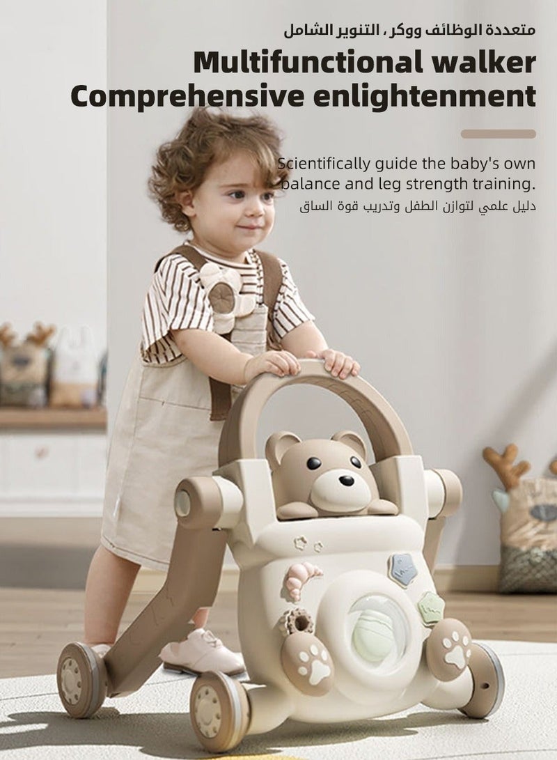 DOOKOO 4-in-1 Baby Walker with Parent Push Handle, Baby Push Walker, Multifunctional Baby Sit to Stand Walker, Assembled as Scooter and Balance Bike with Detachable Panel, Gift for Infant Boys Girls - Image 1
