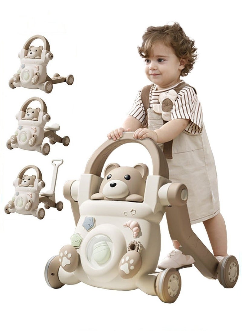 DOOKOO 4-in-1 Baby Walker with Parent Push Handle, Baby Push Walker, Multifunctional Baby Sit to Stand Walker, Assembled as Scooter and Balance Bike with Detachable Panel, Gift for Infant Boys Girls - Image 2