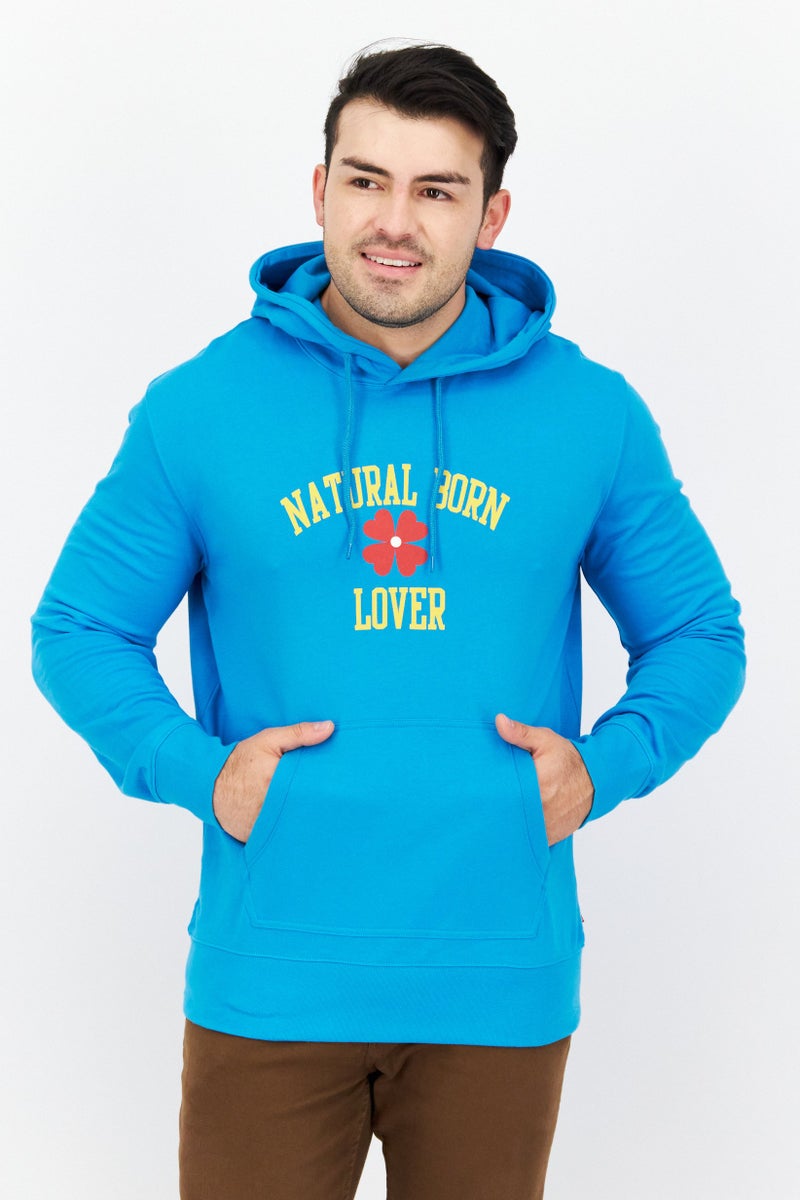 Levi's هودي برسمة جرافيك بأكمام طويلة للرجال، أزرق - Image 1