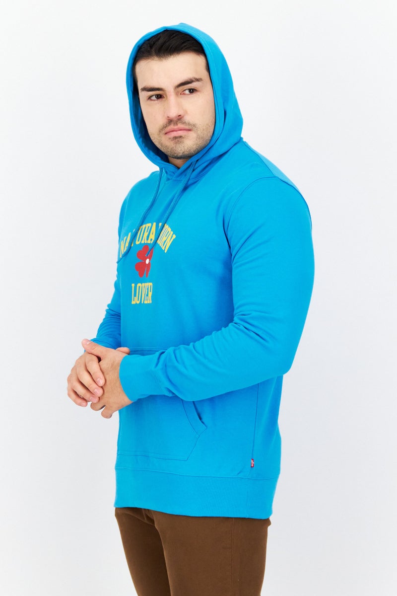 Levi's هودي برسمة جرافيك بأكمام طويلة للرجال، أزرق - Image 4