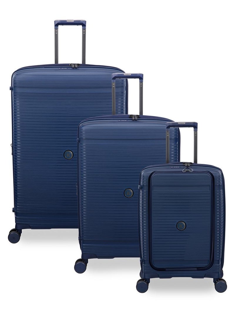 it Luggage it Luggage Bag Unanimous Set of 3 Pcs, Hard Case Polypropylene (PP) Material, Matching Color Suitcases, 8x360 Degree Spinner Wheels, Expandable Trolley, Telescopic Handle, TSA Lock, Color Dark Blue  - Image 1