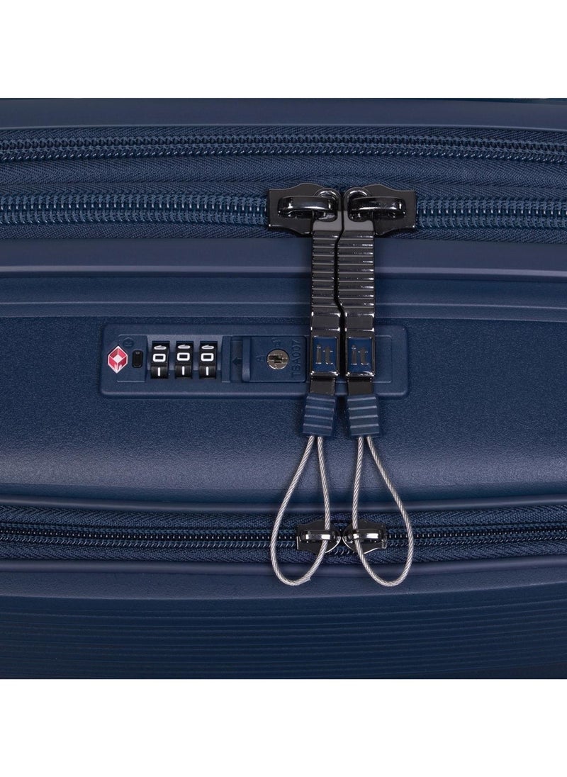 it Luggage - it Luggage Bag Unanimous Set of 3 Pcs, Hard Case Polypropylene (PP) Material, Matching Color Suitcases, 8x360 Degree Spinner Wheels, Expandable Trolley, Telescopic Handle, TSA Lock, Color Dark Blue - Image 1