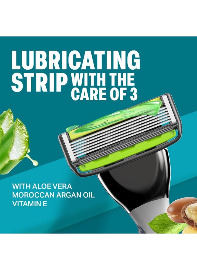 BOMBAY SHAVING COMPANY - Sensi Flo 6 (Pack Of 2) (1 Razor With 2 Cartridge Refills) | Up To 4 Months Of Shaves |6 Blade Razor For Men Trimmer Blade Skin Guard With Aloe And Vit E Lubricating Strip - Image 1