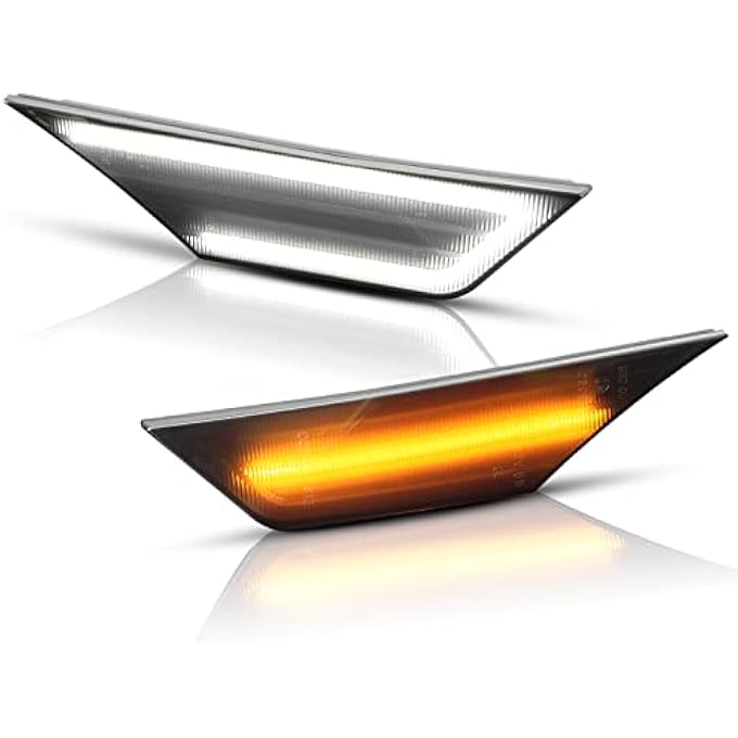Gempro مصابيح LED جانبية لسيارة هوندا سيفيك الجيل العاشر سيفيك 2016-2021 Switchback باللون الأبيض العنبر المصد الأمامي عاكس إشارة الانعطاف عدسة مدخنة - Image 2