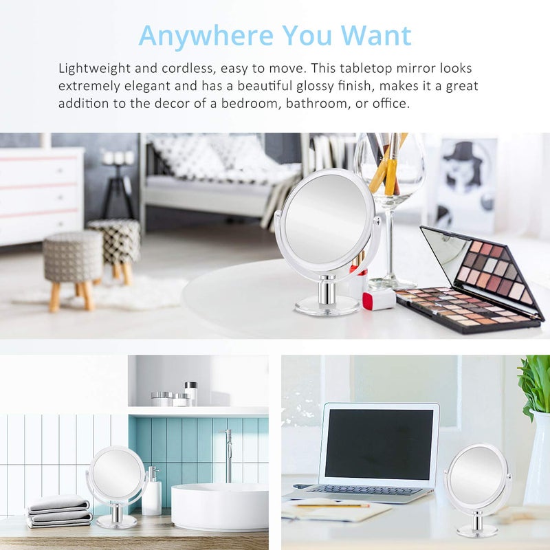 Fabuday Magnifying Makeup Mirror Double Sided, 1X 10X Magnification Mirror, Table Top Vanity Mirror, Transparent - Image 4