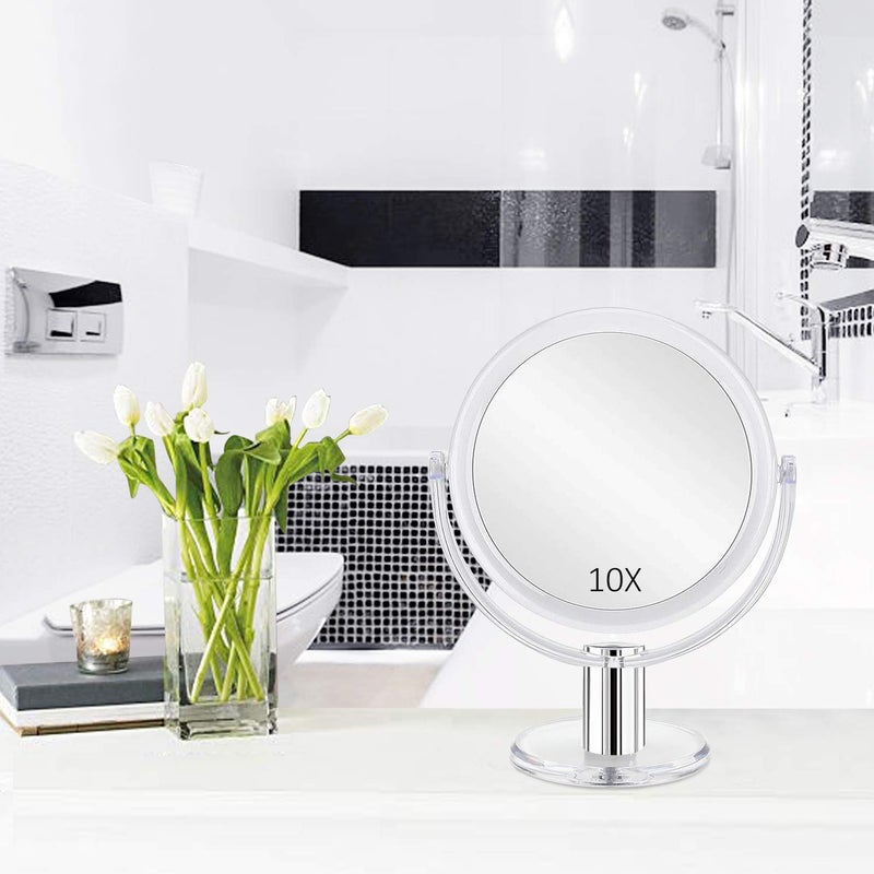 Fabuday Magnifying Makeup Mirror Double Sided, 1X 10X Magnification Mirror, Table Top Vanity Mirror, Transparent - Image 5