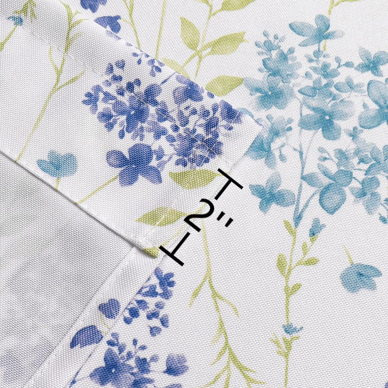 ZJDECOR Blue Colorful Floral Tie Up Kitchen Curtain Valance Botanical Flower Leaves Print, Farmhouse Rod Pocket Small Curtains for Kitchen Cafe Bathroom Window Treatment, 56" x 15", Watercolor, 1 Panel - Image 4