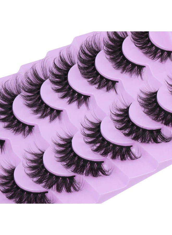 JIMIRE Mink Lashes Fluffy Cat Eye False Eyelashes Volume Wispy Fox Eye Full 17MM Thick Fake Lashes Look Like Eyelash Extensions Pestañas7 Pairs Pack - Image 4