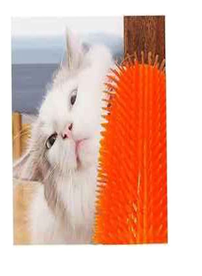 Corner Self Grooming Cat Brush(Orange, 8 X 13cm) - Image 1