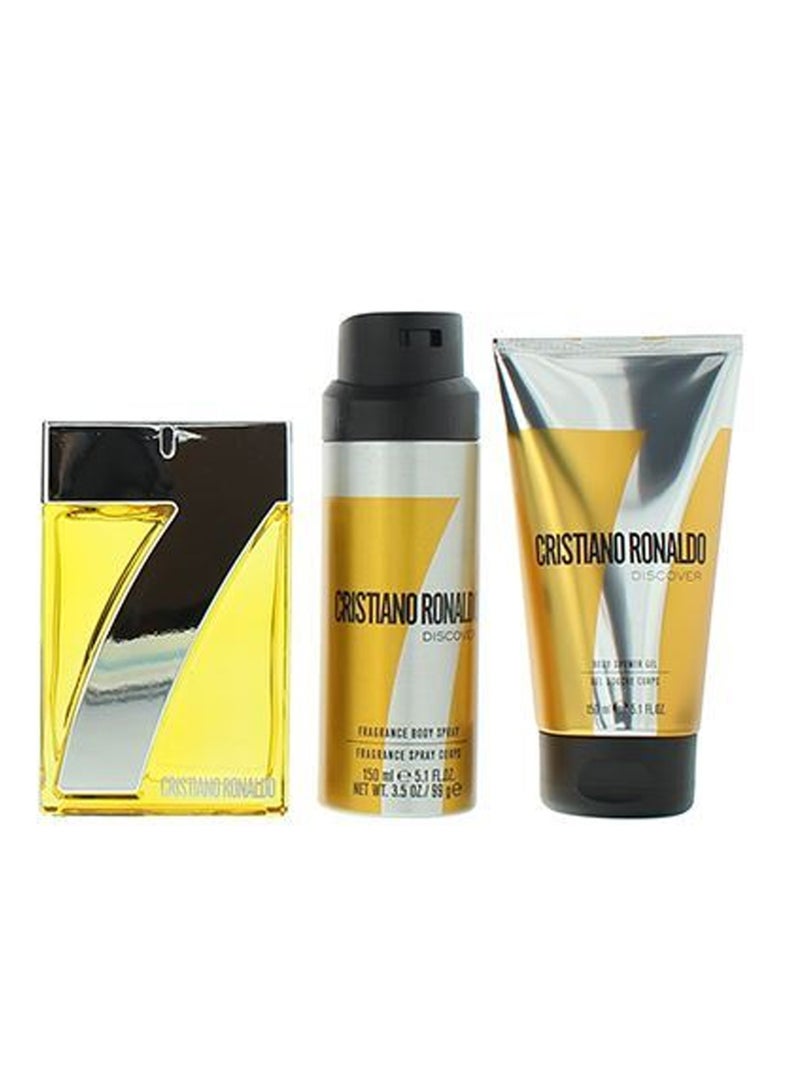 كرستيانو رونالدو مجموعة هدايا كريستيانو رونالدو CR7 ديسكوفر - (عطر 100 مل + جل استحمام 150 مل + بخاخ للجسم 150 مل) - Image 2