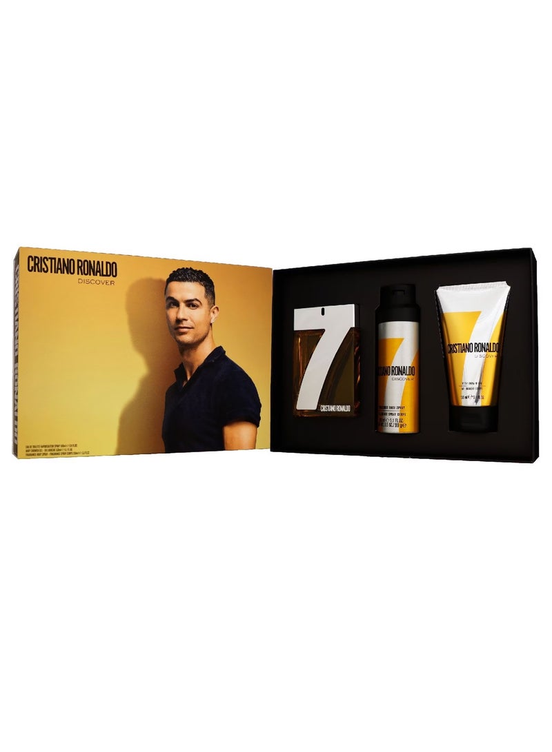 كرستيانو رونالدو مجموعة هدايا كريستيانو رونالدو CR7 ديسكوفر - (عطر 100 مل + جل استحمام 150 مل + بخاخ للجسم 150 مل) - Image 4