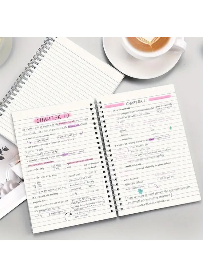 دفتر ملاحظات حلزوني بحجم A5، 160 صفحة، غلاف بلاستيكي، تقطيع جانبي، دفتر رصاصات (Bullet Journal) - Image 4