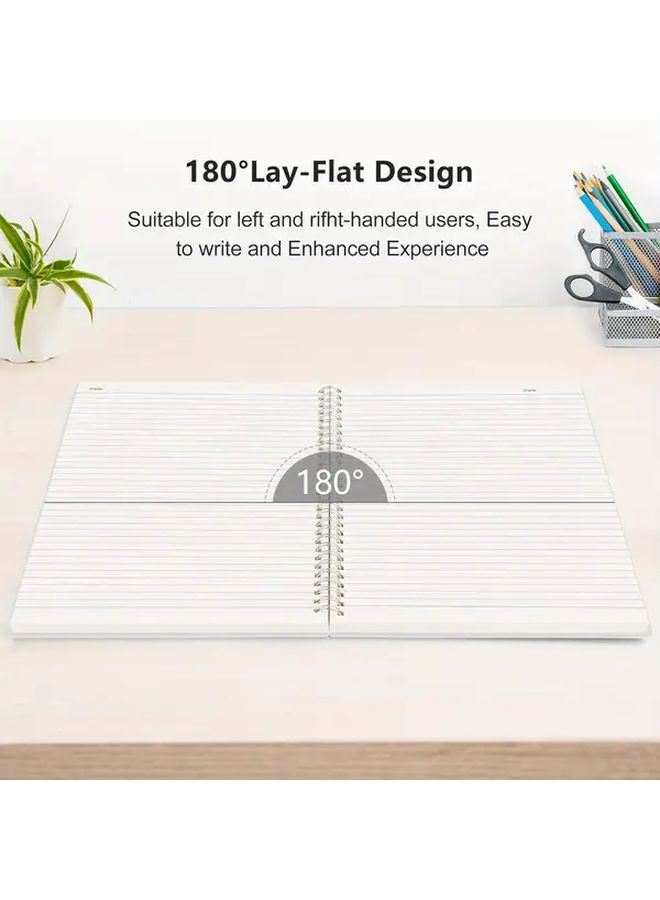 دفتر ملاحظات حلزوني بحجم A5، 160 صفحة، غلاف بلاستيكي، تقطيع جانبي، دفتر رصاصات (Bullet Journal) - Image 5