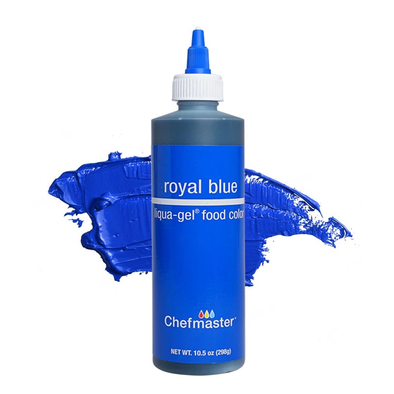 Chefmaster Royal Blue LiquaGel Food Coloring Vibrant Color ProfessionalGrade Dye for Icing Frosting Fondant Baking Decorating FadeResistant EasytoUse Made in USA 105 oz
