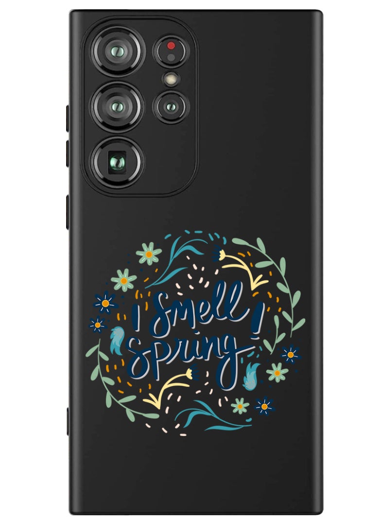 Theodor Protective Slim Fit Case Liquid Silicone Cover with Full Body Protection Anti-Scratch Shockproof Case For Samsung Galaxy S24 Ultra (Black) - I smell Spring - Image 1