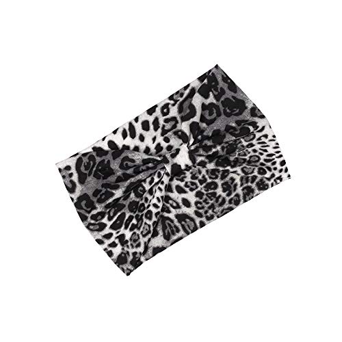 DINPREY Animal Print Headwraps bandana hair bands Knot Twisted Headbands Boho head wrap Cross Leopard Headband wide headwraps for women (Wide Leopard Headbands) - Image 3