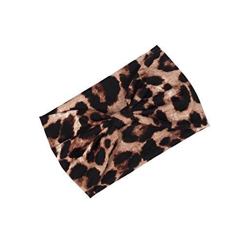 DINPREY Animal Print Headwraps bandana hair bands Knot Twisted Headbands Boho head wrap Cross Leopard Headband wide headwraps for women (Wide Leopard Headbands) - Image 4