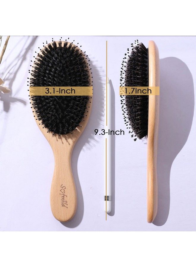 Sofmild Hair Brushboar Bristle Hair Brushes For Women Man And Kids Detangler Brush For Long Short Thick Thin Curly Straight Wavy Hair Wooden Comb & Travel Bag Included Approved By Gift（Large） - Image 4