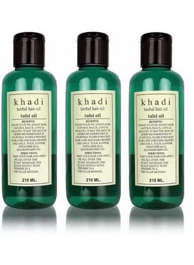 Khadi Herbal - Tulsi Hair Oil (630 Ml Each Pack Of 3) Prevents Hair Fall & Dryness Of Scalp. - Image 1