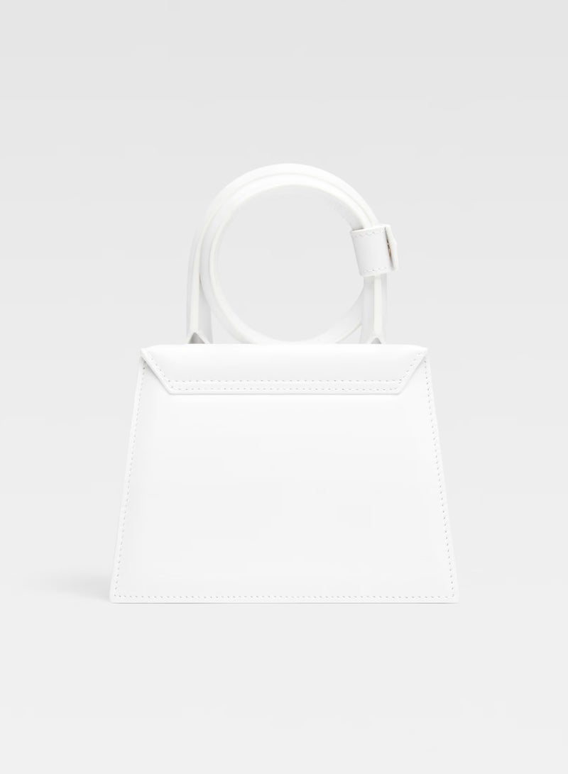 JACQUEMUS The knot Chiquito Coiled Leather Handbag With Detachable Shoulder Strap, Women's Cross-Body Bag, Women's Hand Bag, Women's Shoulder Bag, Women's Tote Bag, Women's Travel Bag, White-18cm - Image 4