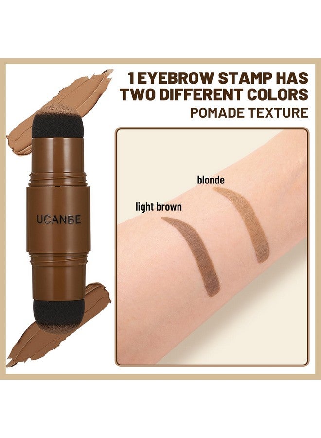 Ucanbe 25Pcs Eyebrow Stamp Stencil Kit With Dual-Color Eyebrow Stamp Pomade,20 Reusable Eyebrow Stencils,Finising Powder,Brush,Eyebrow Razor,Zipper Pouch,Waterproof Eye Brow Stamping And Shaping Kit01  - Image 1