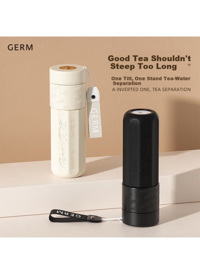 Germ Coca-cola Insulated Tumbler Uni Trendy Tea Separation 316 Stainless Steel Tea Infuser Cup 450ml Frosted White - Image 3