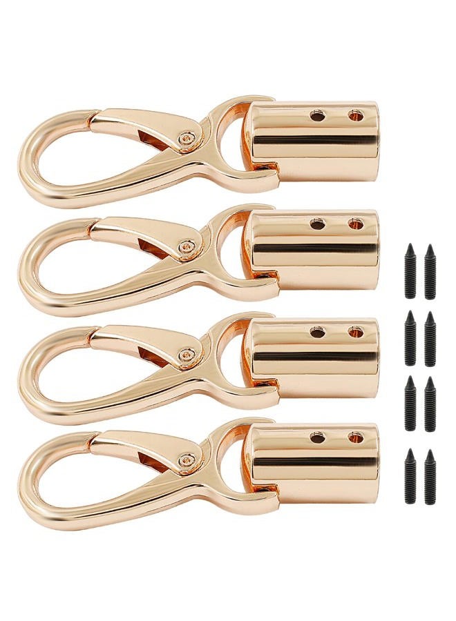 Coufce 4Pcs 0.55" Cord End Cap Barrel Beads, Gold Cord End Caps with Lobster Clasp, Cord Findings for Necklace Chokers Bracelets Bag Strap DIY - Image 1