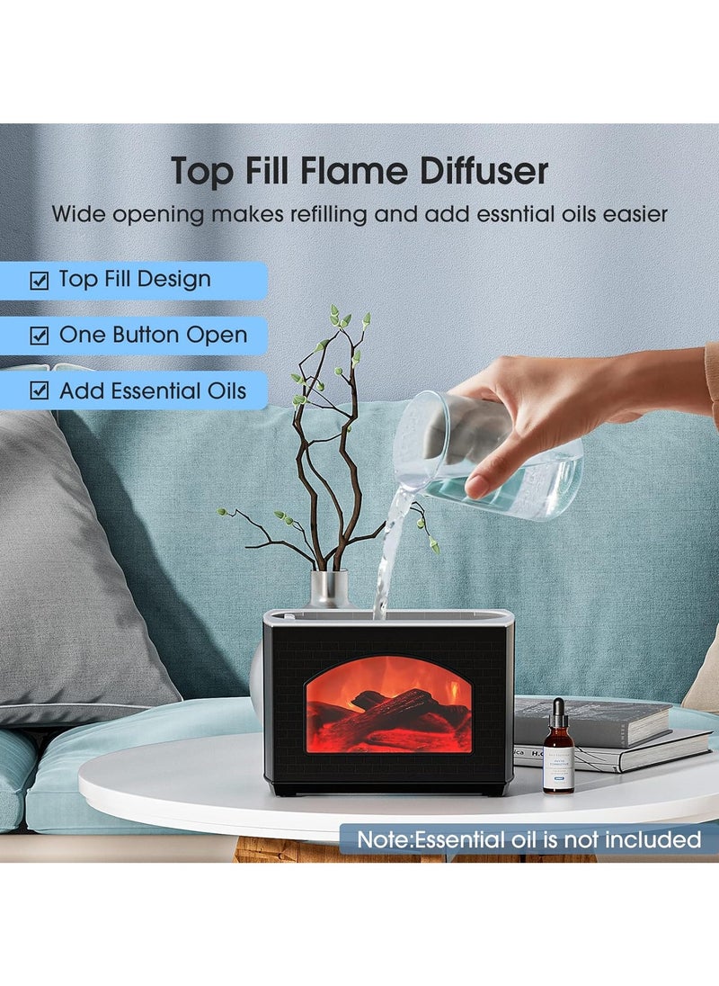 Generic - Flame Diffuser with Fireplace Effect – Large-Capacity Cool Mist Humidifier and Vaporizer with No-Water Design and Automatic Power-Off Protection for Home or Office. - Image 1