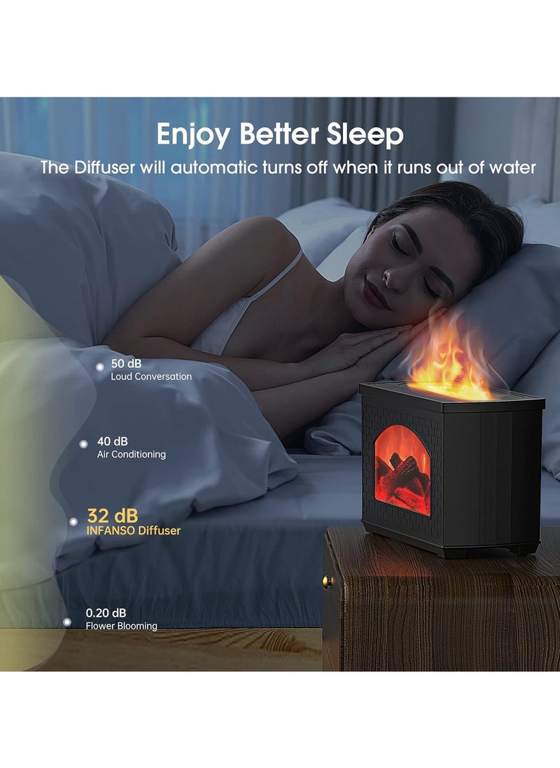 Generic - Flame Diffuser with Fireplace Effect – Large-Capacity Cool Mist Humidifier and Vaporizer with No-Water Design and Automatic Power-Off Protection for Home or Office. - Image 1