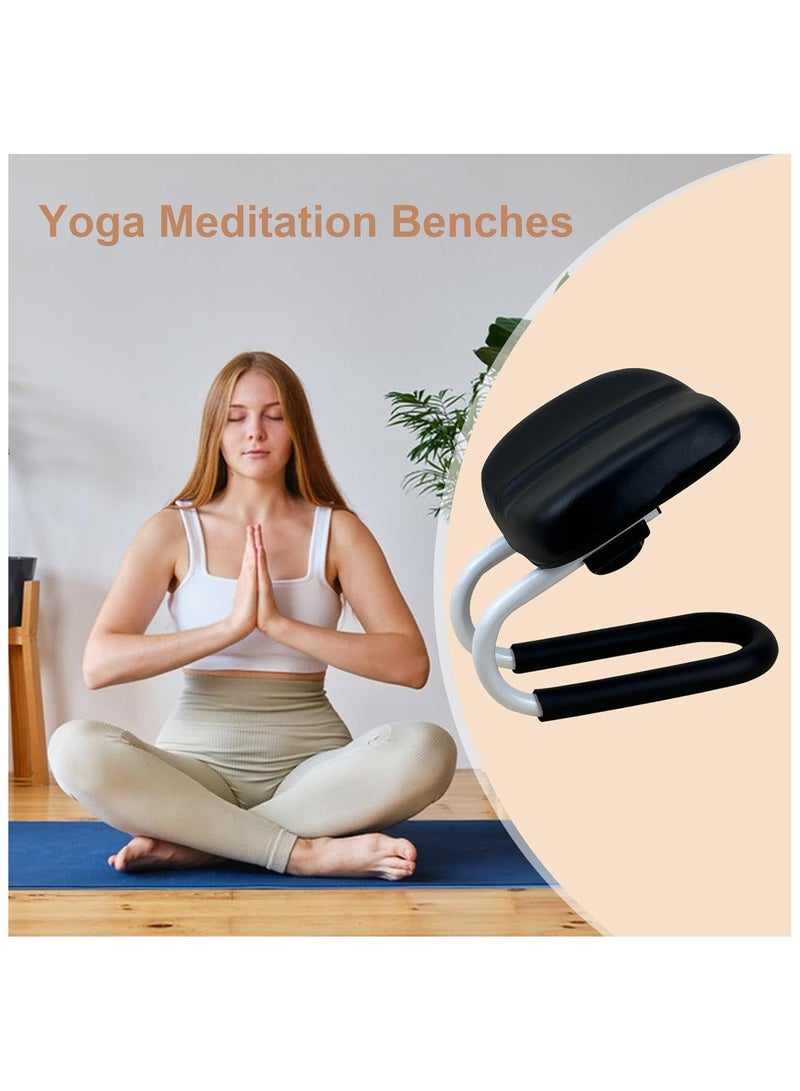 Soofam Meditation Stool, Adjustable Height Kneelers for Praying with Sponge Cushion, Ergonomic Kneeling Chair, Bench Seat, Meditation Accessories, Non-slip Leg Sleeve, Portable Chair for Home Yoga Studio - Image 2
