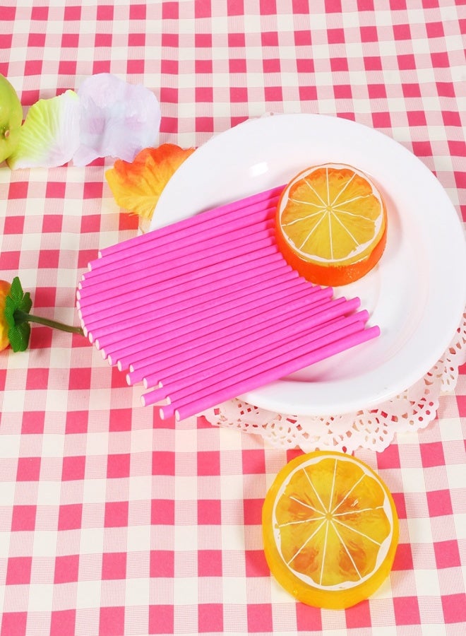 100 Pcs/Set Colorful Lollipop Sticks Cake Pop Sticks for Candy Chocolate 10cm Pink - Image 3