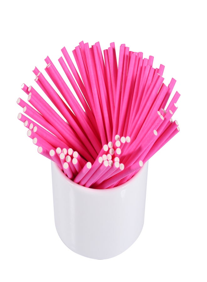 100 Pcs/Set Colorful Lollipop Sticks Cake Pop Sticks for Candy Chocolate 10cm Pink - Image 1
