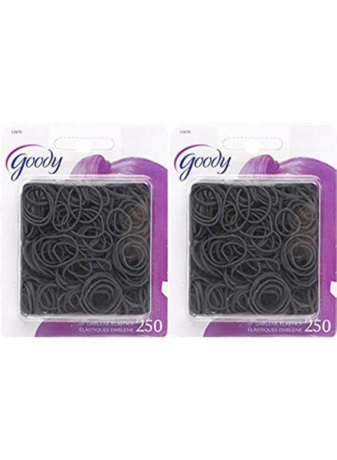 Goody Classics Girls Rubberband, Black, 250 Count (Pack of 2)