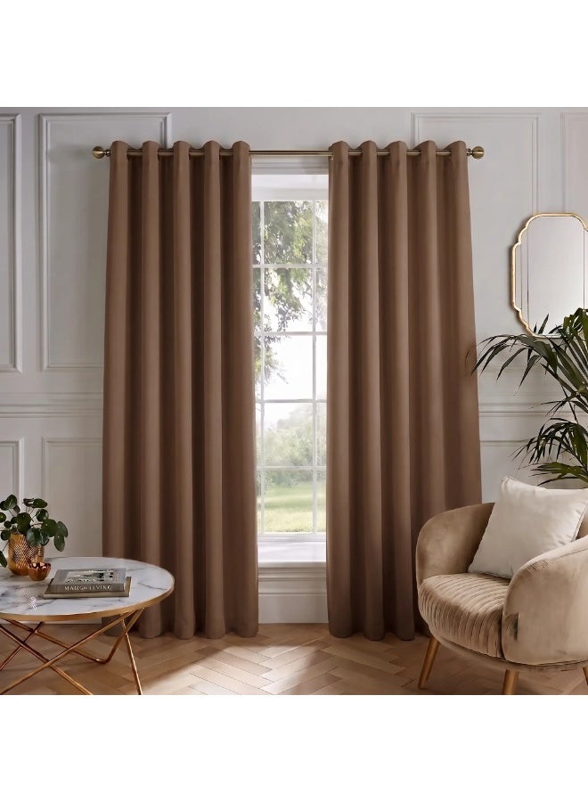 Amali Blackout Plain Curtains 274 cm x 127 cm - 2 Panels, 100% Polyester, Grommet Top, Thermal Insulated, Noise Reducing, Light Blocking - Image 1