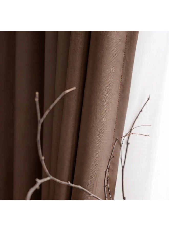 Amali Blackout Plain Curtains 274 cm x 127 cm - 2 Panels, 100% Polyester, Grommet Top, Thermal Insulated, Noise Reducing, Light Blocking - Image 3