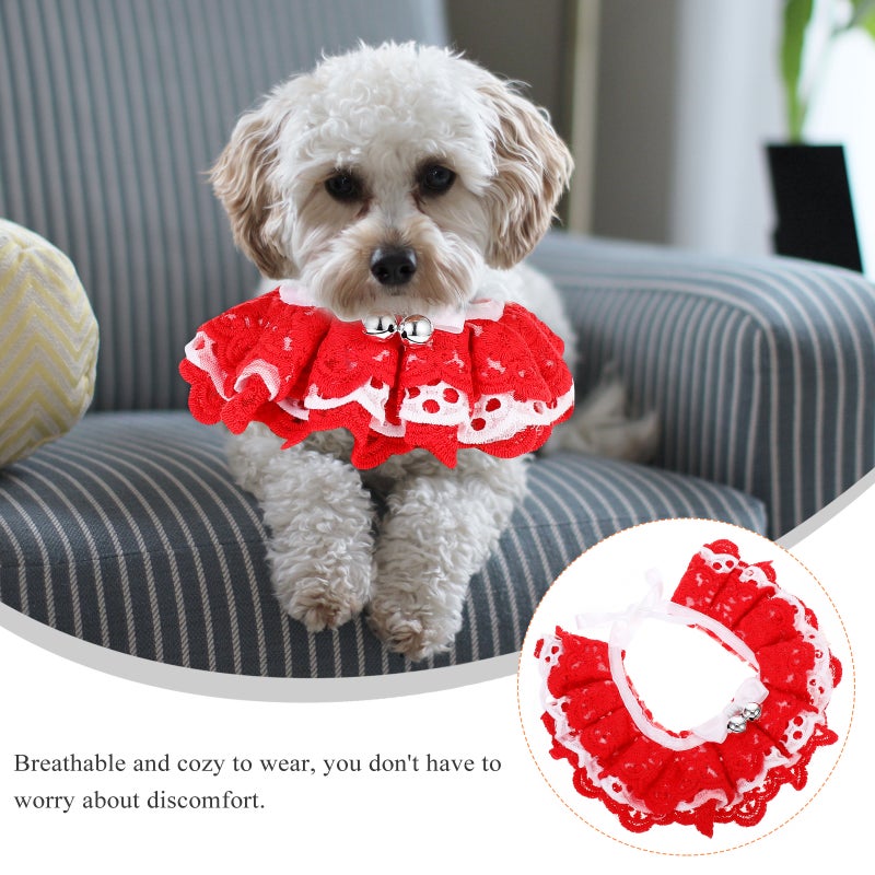 🐾 طوق قطط قابل للتعديل وقابل للتنفس مزين بالدانتيل للحيوانات الصغيرة - Image 1