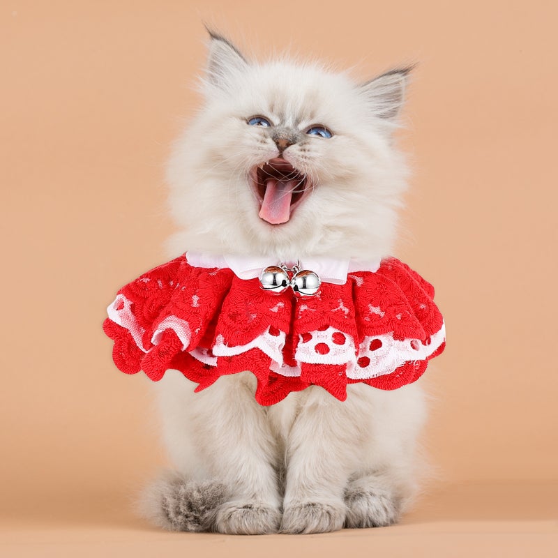 🐾 طوق قطط قابل للتعديل وقابل للتنفس مزين بالدانتيل للحيوانات الصغيرة - Image 5